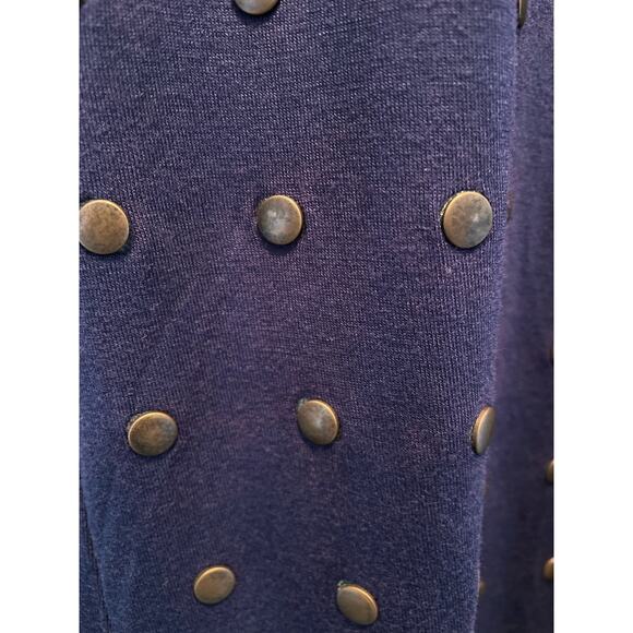Tobi Navy Studded Short Sleeve T-shirt Mini Dress M - Picture 4 of 5
